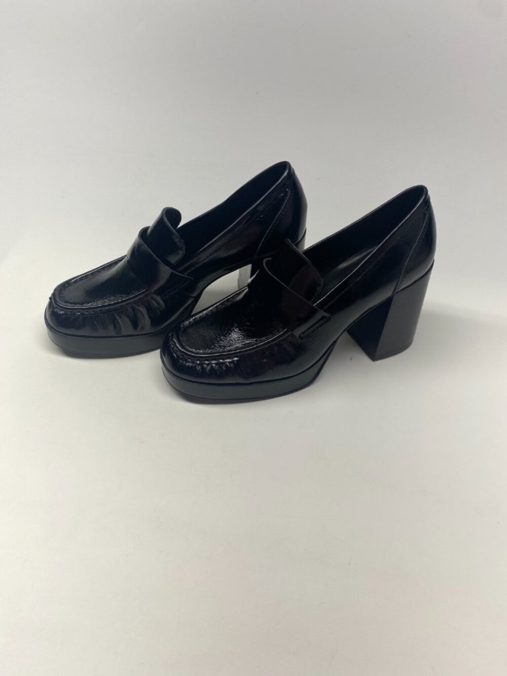 Steve Madden Womens Munday Black Heel Loafer Leather Sz 8.5